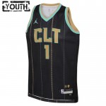 Maillot NBA Charlotte Hornets Lamelo Ball 1 Jordan 2022-23 City Edition Noir Swingman - Enfant